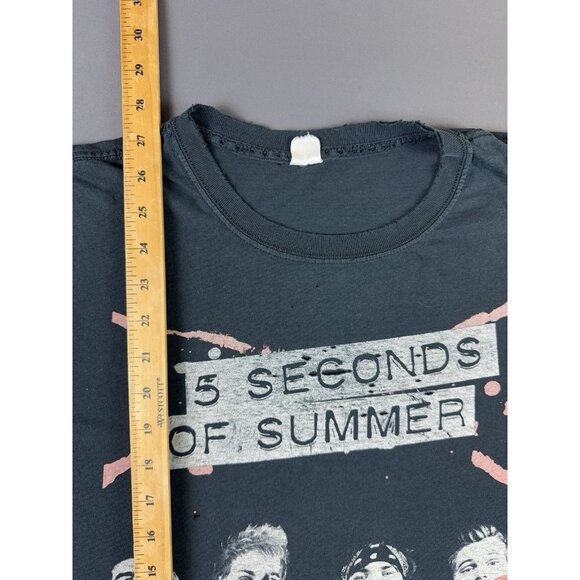 5 Seconds Of Summer Band Tee Pop Music Tour Concert Album Thrashed Black 2XL - Picture 14 of 14